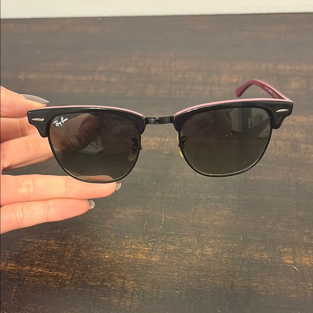 Ray-Ban Black and Pink Clubmaster Sunglasses